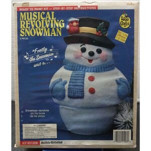 Vintage Wee Crafts Musical Revolving Snowman #21208 Revolves/Music Christmas